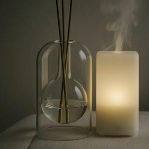 fragrance diffuser in a soothing interior