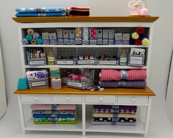 Dolls House Miniatures - 1/12th  - Haberdashery Dresser / Hutch