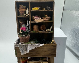 Dolls House Miniatures - 1/12th  - Gardeners Potting Bench