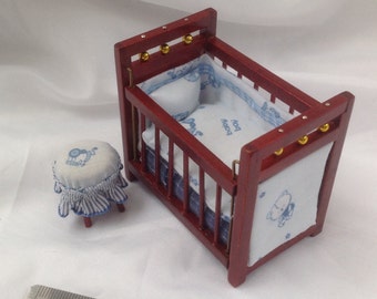 Dolls House Miniatures - 1/16th Cot and Stool - Paul