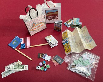 Dolls House Miniatures - 1/12th World Series travellers set - Las Vegas