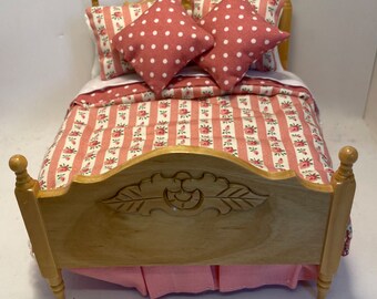 Dolls House Dressed 1/12th Double Bed - Rosie