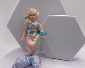 Dolls House Miniatures - 1/12th dolls in Fancy Dress - Mia the Mermaid