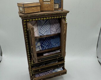 Dolls House Miniatures - 1/12 Gentlemen's Shirt cabinet