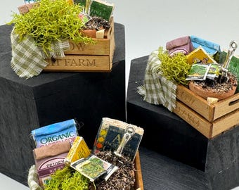 Dolls House Miniatures - 1/12th  - Gardeners Crate x1