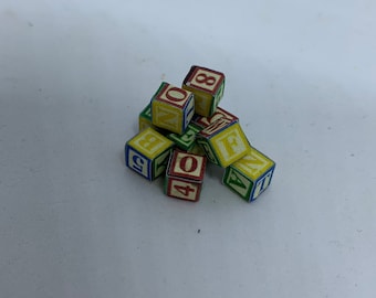 1:12th Dolls House Miniatures - Letter Blocks ( set of 10 )