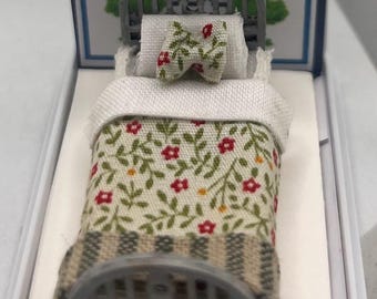 Dolls House Miniatures ( 1/48th - 1:48 - 1/4" - Quarter Inch Scale ) - Single Bed - Rosa