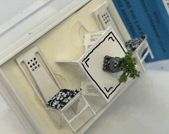Dolls House Miniatures - Handmade 1/48th (1/4inch)  Mackintosh Table / 2 Chairs