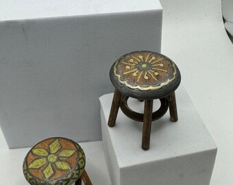 DOLLS HOUSE MINIATURES - Hand Painted Stool (2 options)