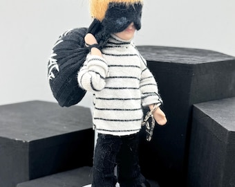 Dolls House Miniatures - 1/12th dolls in Fancy Dress x1 Robbie the robber