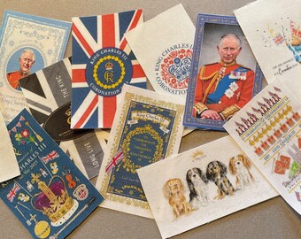 Dolls House Miniatures - Royal King Charles III coronation Tea Towel x 1 (12 options)