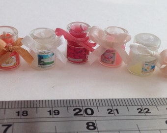 Dolls House Miniatures - 1/12th Medium candle jar x 1 (assorted colours)