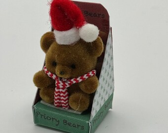 DOLLS HOUSE MINIATURES - Christmas teddy in box x1