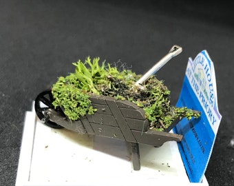 Dolls House Miniatures ( 1/48th - 1:48th - 1/4" - Quarter Inch Scale )  Hand Painted  Garden Wheelbarrow -