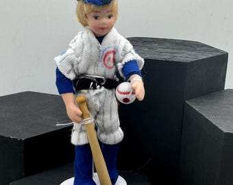 Dolls House Miniatures - 1/12th dolls in Fancy Dress - Barry the baseball player