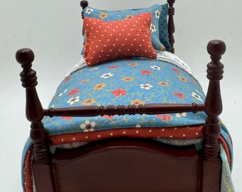 Dolls House Luxury Dressed 1/12th - 1:12 - 1 inch scale Hand Dressed Bed - Maisie
