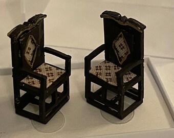 Dolls House 1/48th - s/2 Tudor Chairs