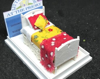 Dolls House Miniatures ( 1/48th - 1:48th - 1/4" - Quarter Inch )  - Hand Made  - Single Bed - JESSICA