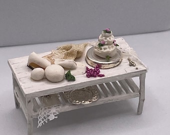 Dolls House 1/48th / 1:48 /Quarter Scale - Wedding Prep. Food Table