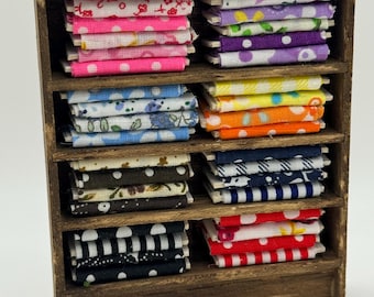 DOLLS HOUSE MINIATURES -   1/24th / 1:24th / Half Inch Scale  - Haberdashery Fabric Shelves