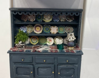 Dolls House Miniatures - Handmade 1/48th Large dresser / Hutch (1/4inch )