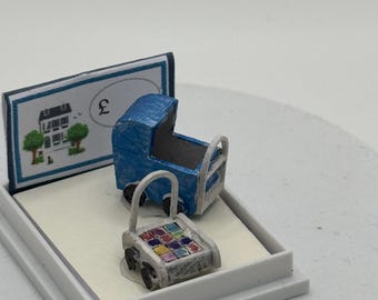 Dolls House  1/48th Toy Pram and Block Cart