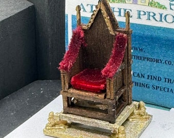 Dolls House  1/48th Coronation Throne with Stone of Destiny