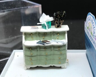 Dolls House Miniatures - Hand Made Desk (1/48th, 1/4inch, quarter scale) -