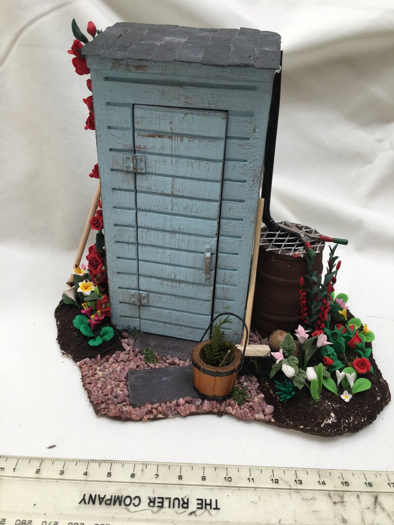 Dolls House Miniatures Blue Garden Shed Etsy