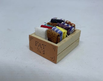 Puppen Haus Miniaturen - Fett 1/4 Stoff-Box