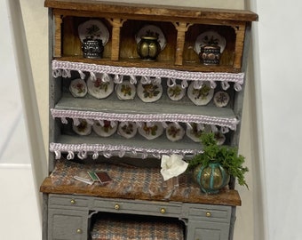 Dolls House Miniatures - Handmade 1/48th Large dresser / Hutch (1/4inch )