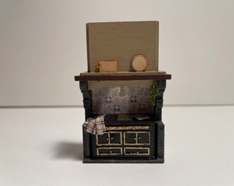 Dolls House 1/48th - Aga - Grey and Black