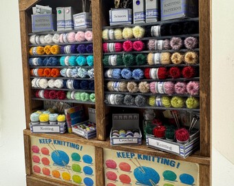 Dolls House Miniatures - 1/12th  - Knitting Wools Crochet  Shelf