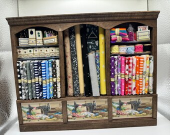 Dolls House Miniatures - 1/12th  - Haberdashery Sewing Shelf