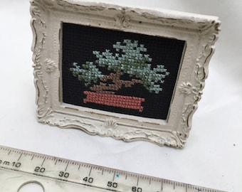 Dolls House Miniatures - Hand Stitched Bonsai Picture