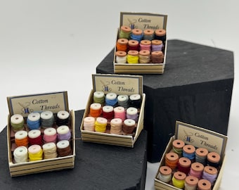 Dolls House Miniatures -  Cottons / threads Counter  Display x1 (2 options)