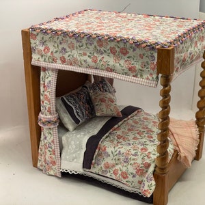 Dolls House Luxury Dressed 1/12th Four Poster Bed - Rachel
