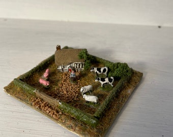 Dolls House Miniatures- Miniature Metal Farm Layout set