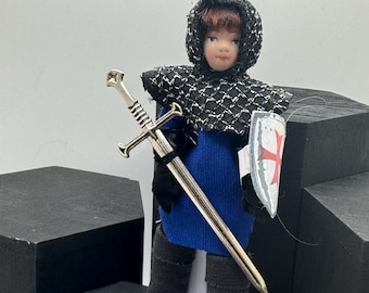 Dolls House Miniatures - 1/12th dolls in Fancy Dress - Kenny the Knight