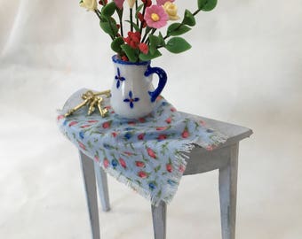 Dolls House Miniatures - Blue Side Table