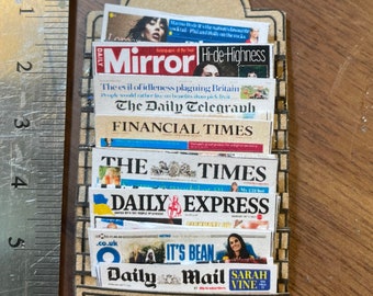 Dolls House Miniatures - 1/12th Newspaper Shop Rack x1 -  UK (customise to country available)