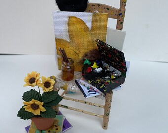 Maison de poupées Miniatures - Chaise d'artiste divers