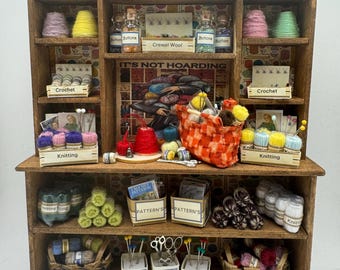 Dolls House Miniatures - 1/12th  - Knitting Crochet Yarn Dresser / Hutch