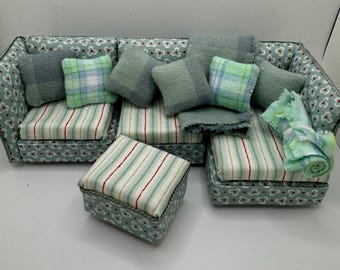 Dolls House Miniatures - 1/12 Sectional Sofa (4 pieces)