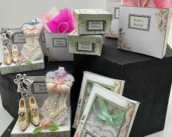 Dolls House Miniatures - 1/12th Belle’s Bridal  Wedding Boutique collection (various)
