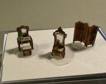 Dolls House Miniatures 1/144th / 1:144 / micro / dutch scale Victorian Dressing Room set