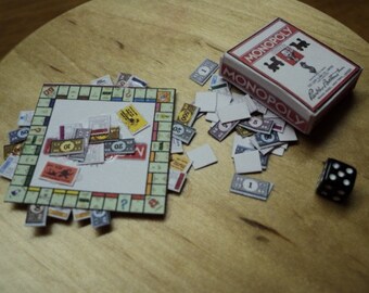 Dolls House Miniatures - Monopoly Game - vintage