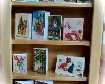 DOLLS HOUSE  - 1/12th Chistmas cards (set  - C)