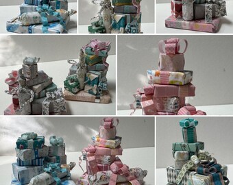 DOLLS HOUSE MINIATURES - 1/12th scale (1 inch) stack of stack of  Presents (Wedding, Birthday, baby etc)