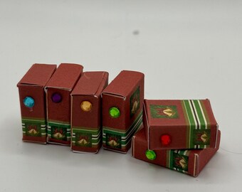 DOLLS HOUSE MINIATURES - Christmas notion boxes  x1
